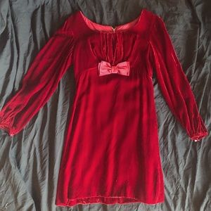 Vintage Red Velvet Dress